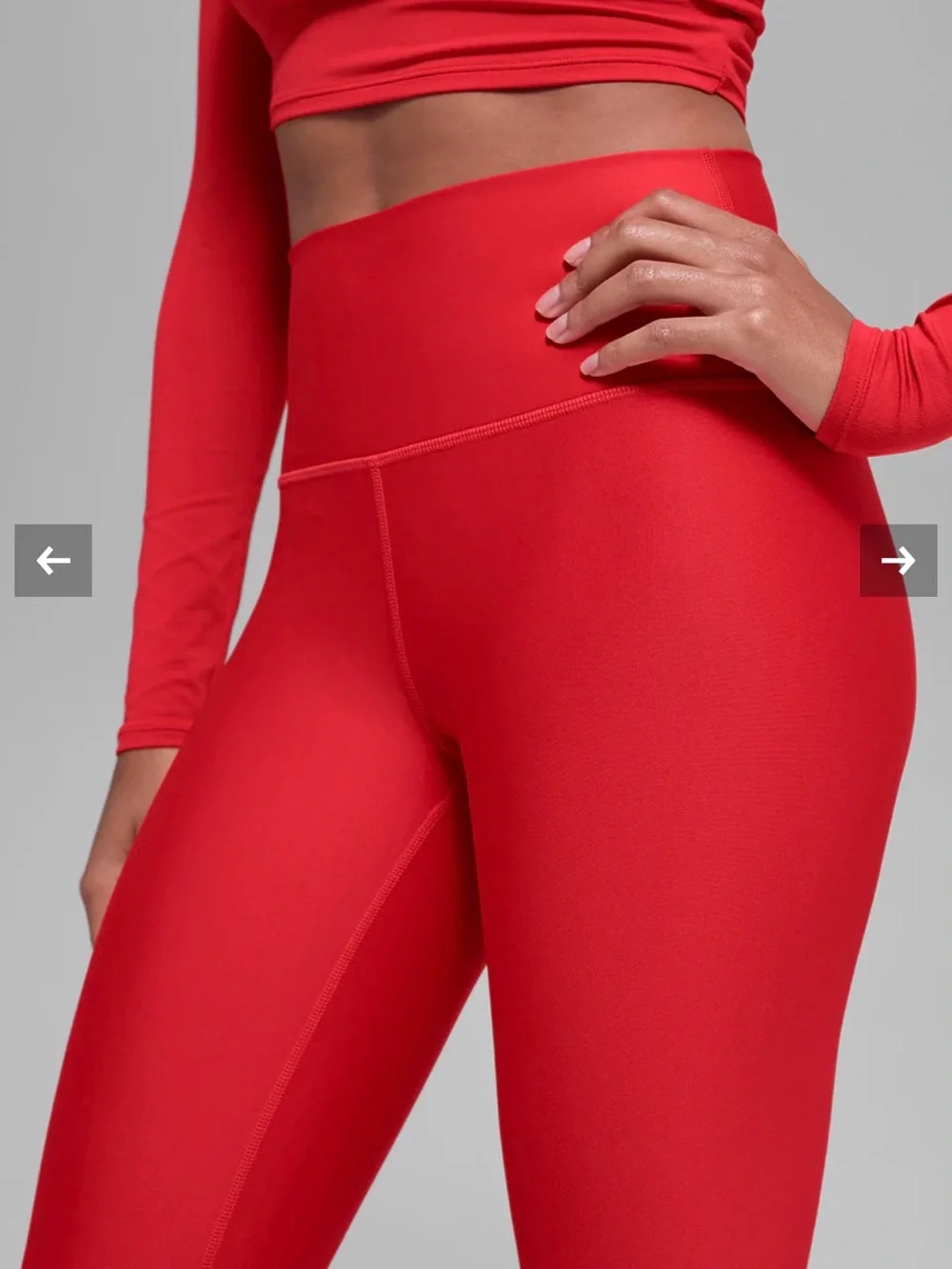 Alo - Red High-Waisted Performance Leggings - Women's Activewear